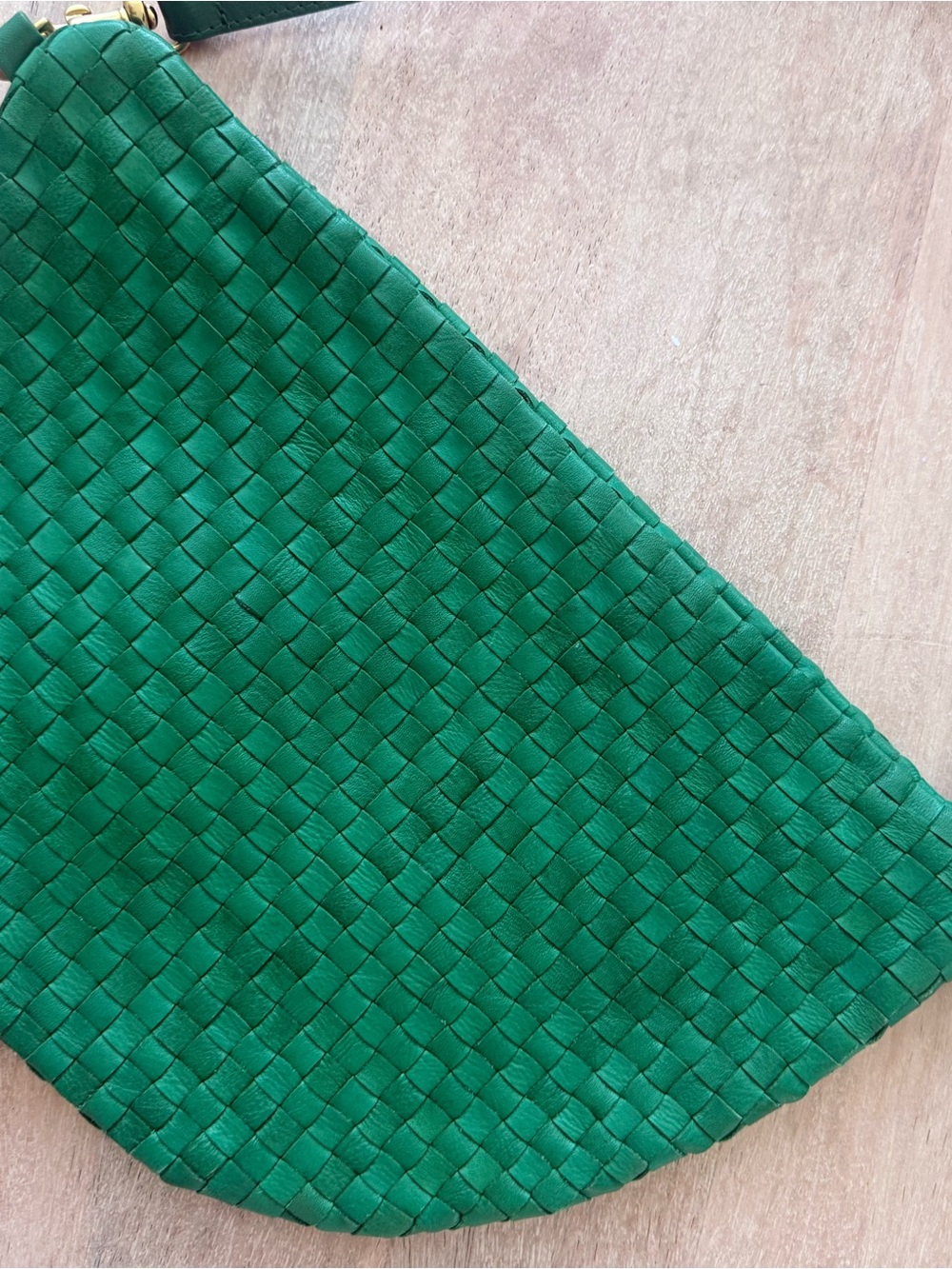 Clare V. Green Woven Crossbody Bag with Gold Accents - Picture 5 of 5